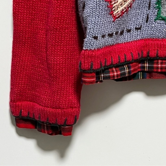 Victoria Jones Vintage multi-color button front plaid hem and sleeves cardigan - Picture 7 of 10